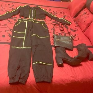 Two piece jogger set. Model wearing similar item